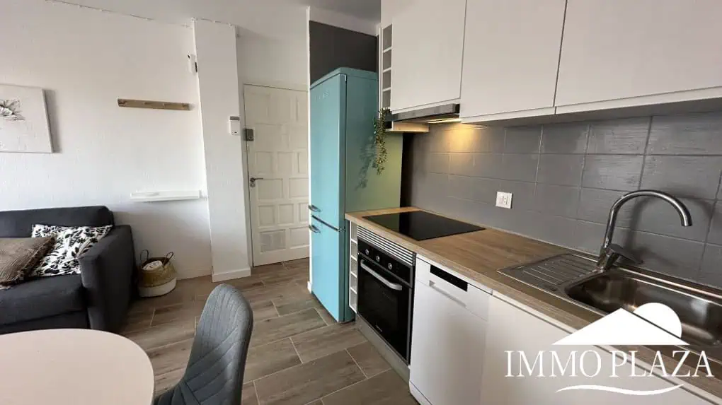 Ático luminoso y completamente reformado, orientado al sur, cerca del centro de la ciudad y del mar; 1 dormitorio, 1 baño, 1 gran terraza (10m2)