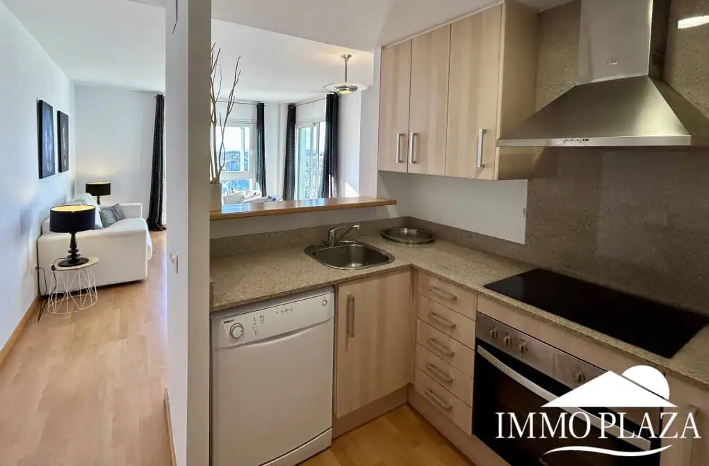 Magnificent penthouse with sea views and 66m2 solarium – 2 bedrooms – private parking – storage room – community pool – Rosas, Costa Brava