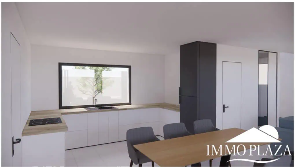 Land to build 2 houses near the beach (max. construction area 323m2) – House with 2 apartments to renovate near the beach