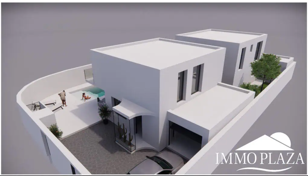 Land to build 2 houses near the beach (max. construction area 323m2) – House with 2 apartments to renovate near the beach
