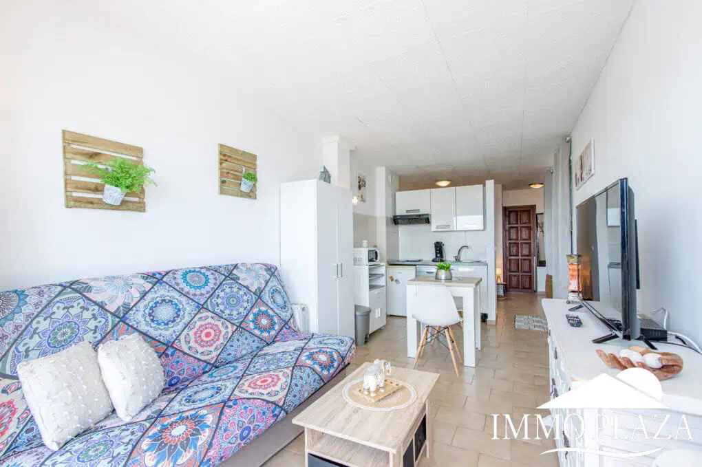 Pretty studio, completely renovated, with a beautiful sea view terrace, next to the beach and shops – Empuriabrava